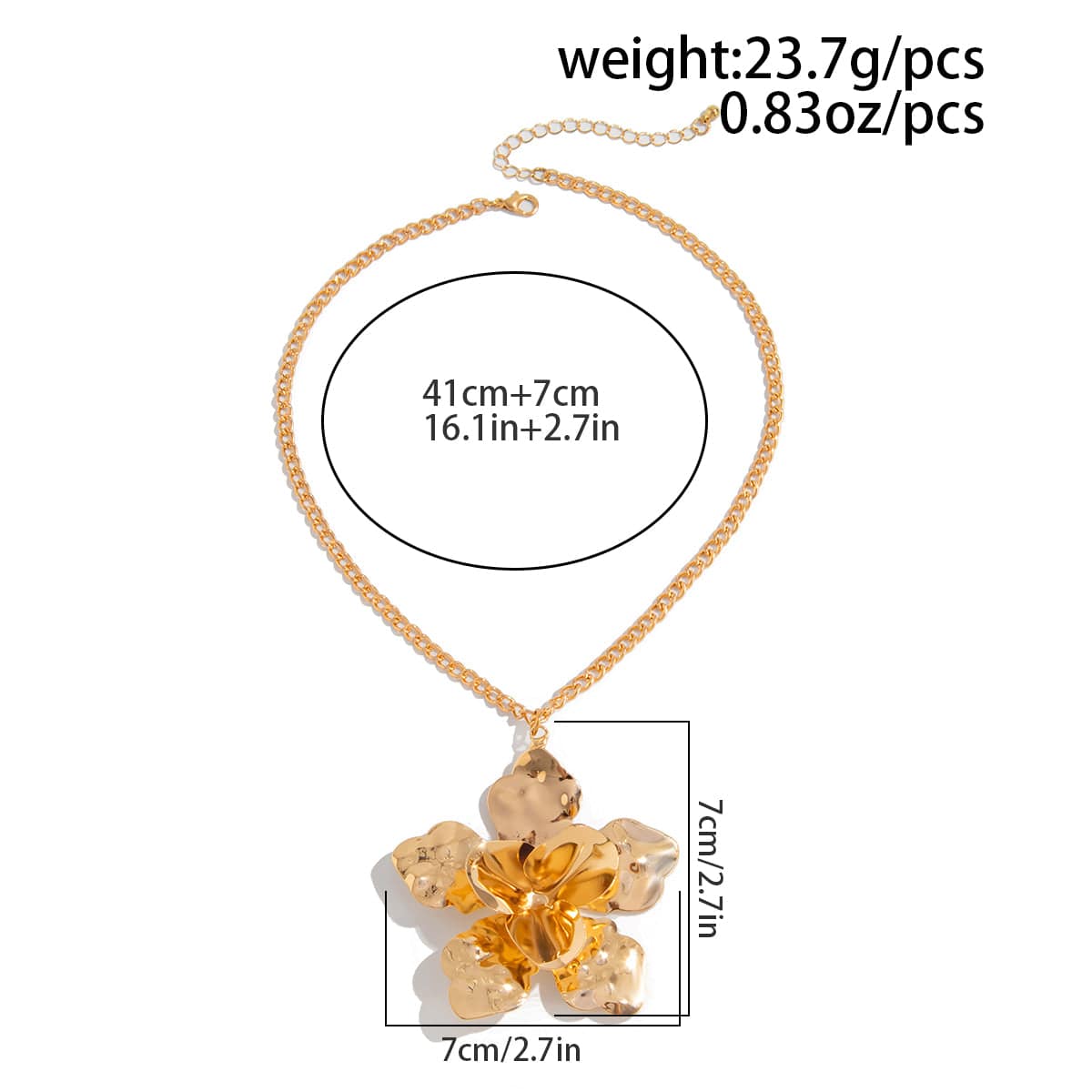 Stylish Chunky Flower Pendant Necklace Ring - ArtGalleryZen