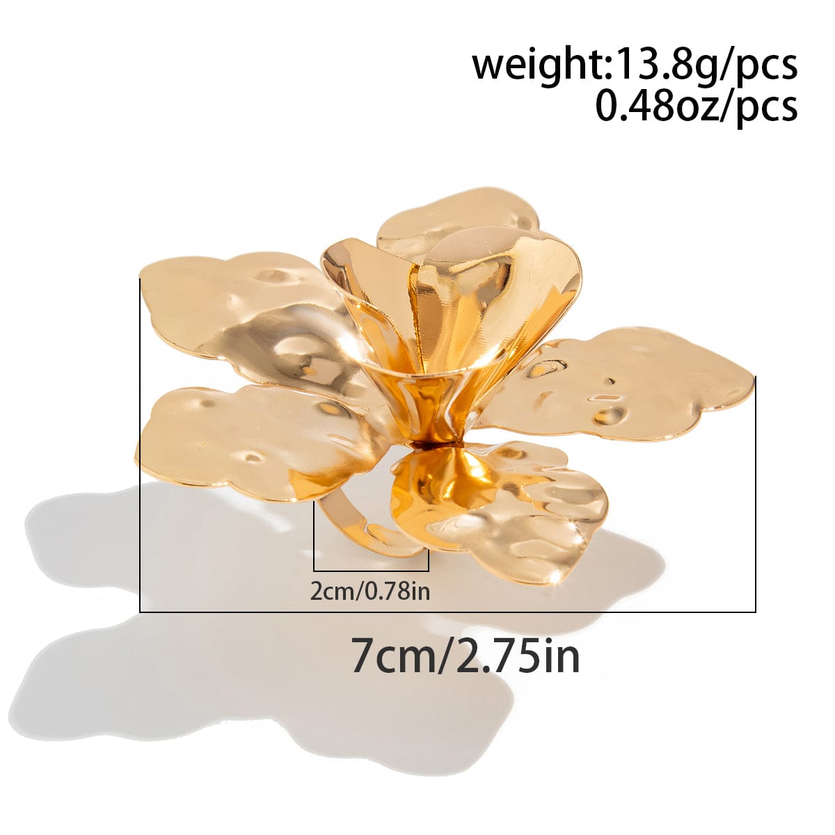 Stylish Chunky Flower Pendant Necklace Ring - ArtGalleryZen