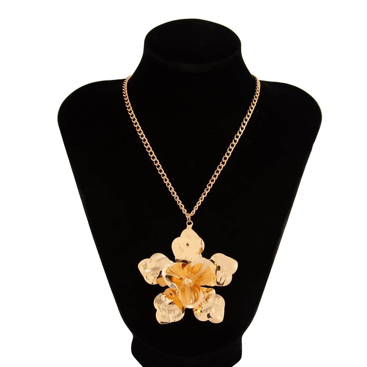 Stylish Chunky Flower Pendant Necklace Ring - ArtGalleryZen