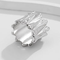 Thumbnail for Stylish Chunky Metallic Wave Wide Ring