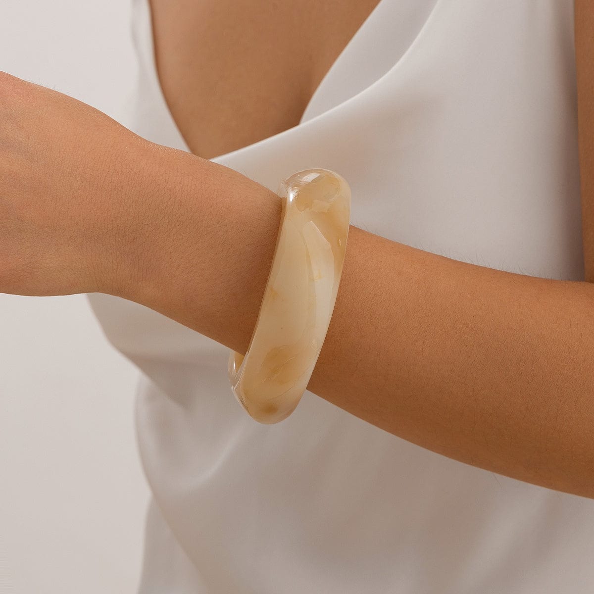 Stylish Chunky Resin Wide Cuff Bangle Bracelet - ArtGalleryZen