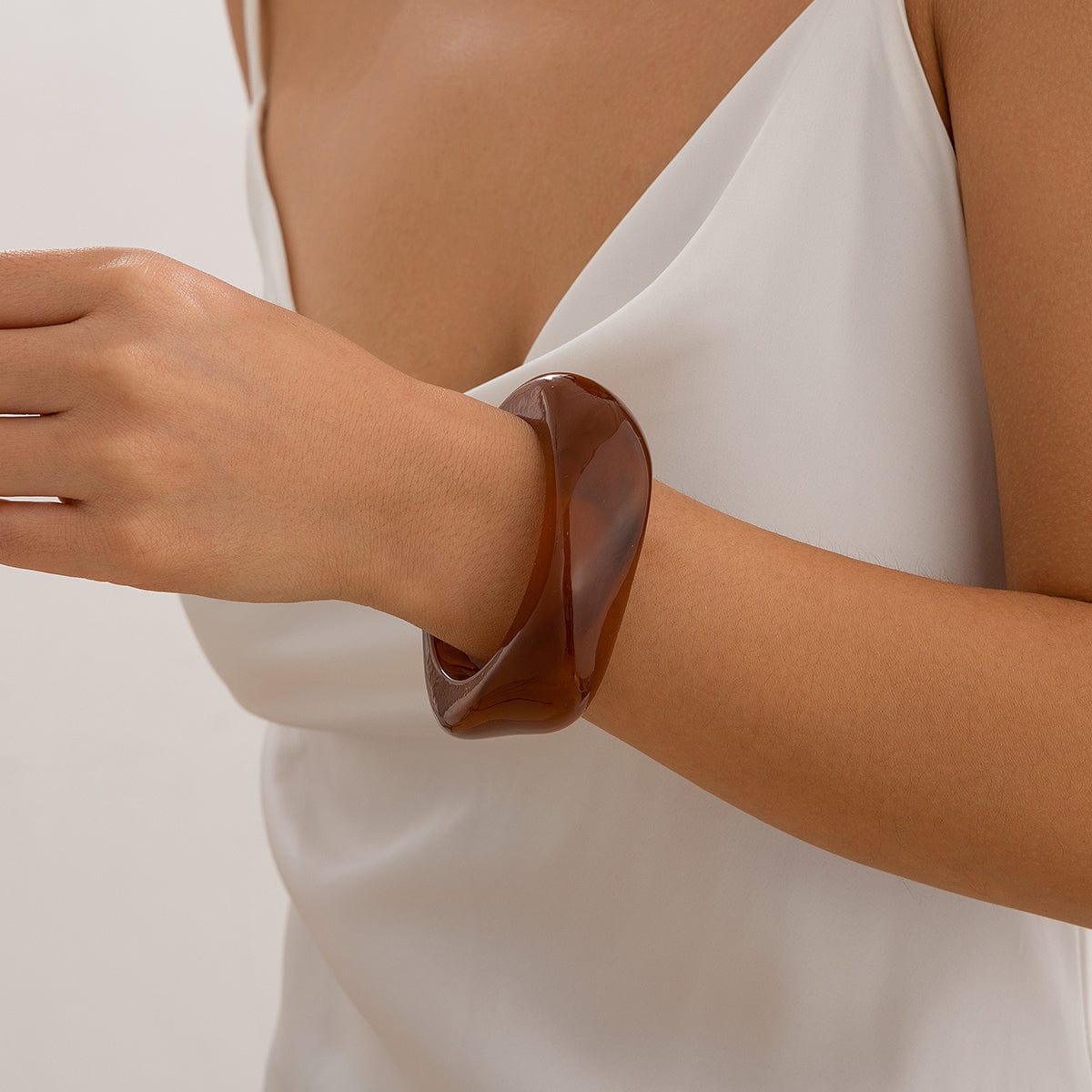 Stylish Chunky Resin Wide Cuff Bangle Bracelet - ArtGalleryZen