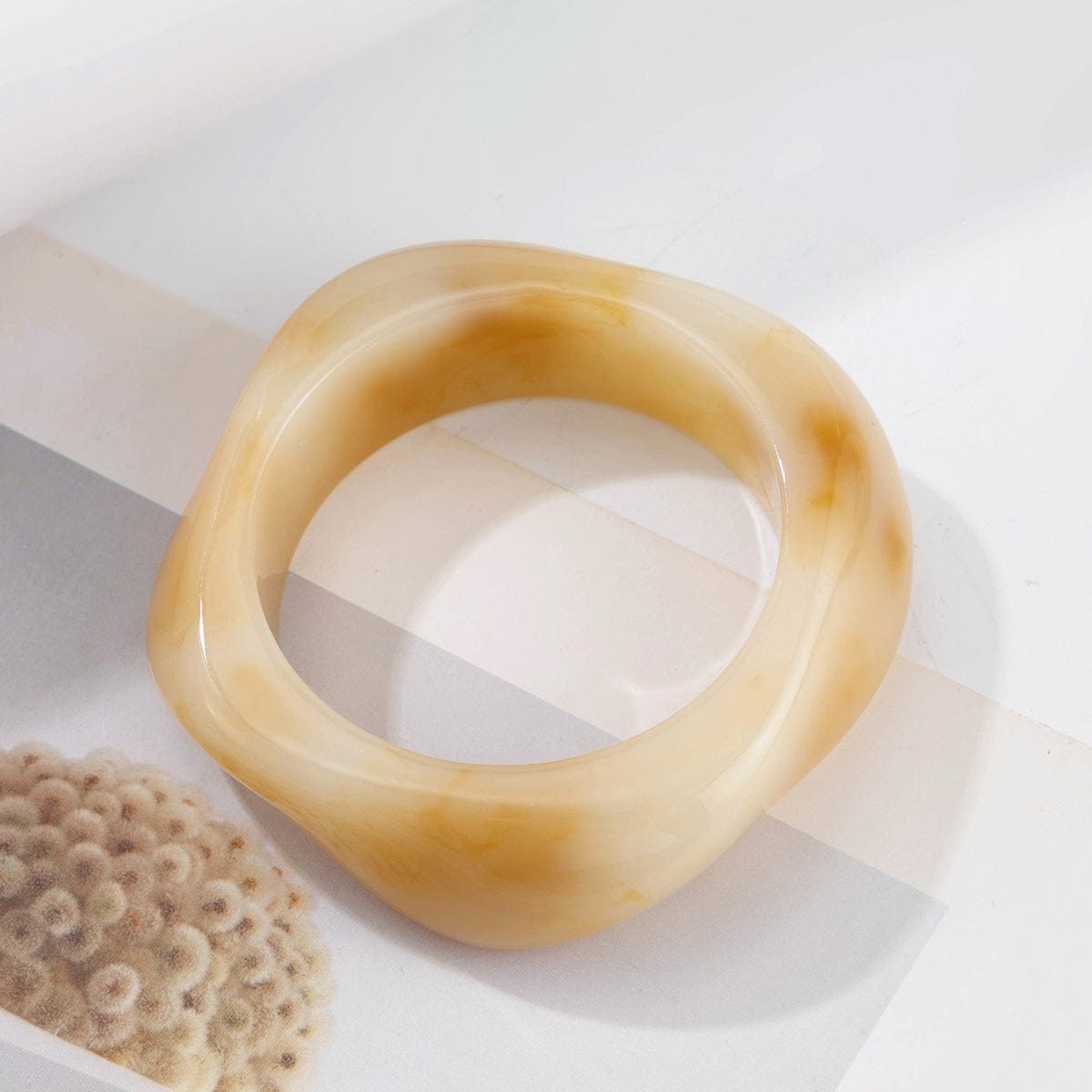 Stylish Chunky Resin Wide Cuff Bangle Bracelet