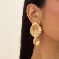 Thumbnail for Stylish Chunky Textured Curved Ribbon Earrings