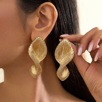 Thumbnail for Stylish Chunky Textured Curved Ribbon Earrings