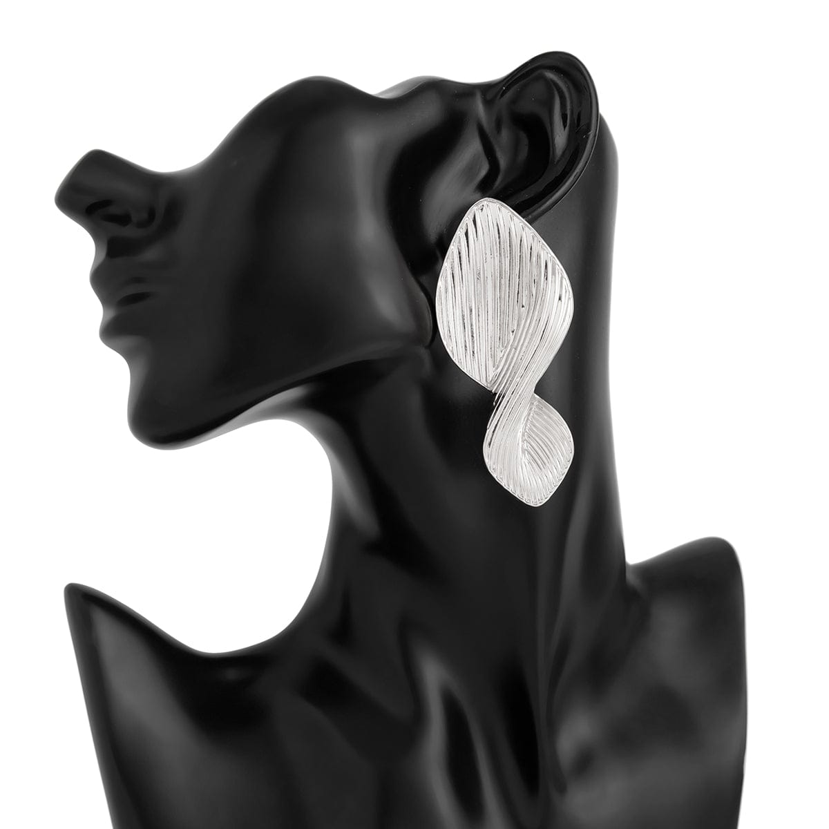 Stylish Chunky Textured Curved Ribbon Earrings