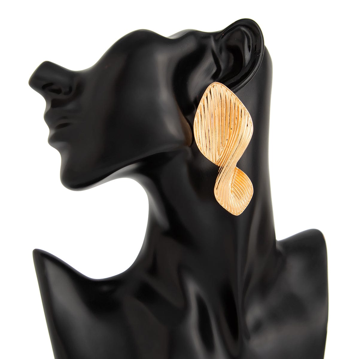 Stylish Chunky Textured Curved Ribbon Earrings