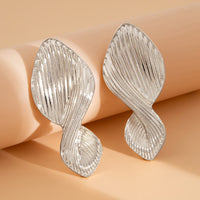 Thumbnail for Stylish Chunky Textured Curved Ribbon Earrings