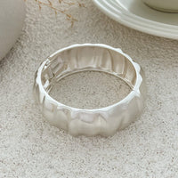 Thumbnail for Stylish Frosted Gold Silver Tone Pleated Wide Cuff Bangle Bracelet