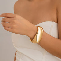 Thumbnail for Stylish Gold Silver Plated Chunky Glossy Wide Cuff Bangle Bracelet