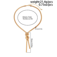 Thumbnail for Stylish Gold Silver Tone Knotted Snake Chain Y Necklace - ArtGalleryZen