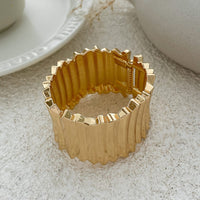 Thumbnail for Stylish Gold Silver Tone Wave Wide Cuff Bangle Bracelet - ArtGalleryZen