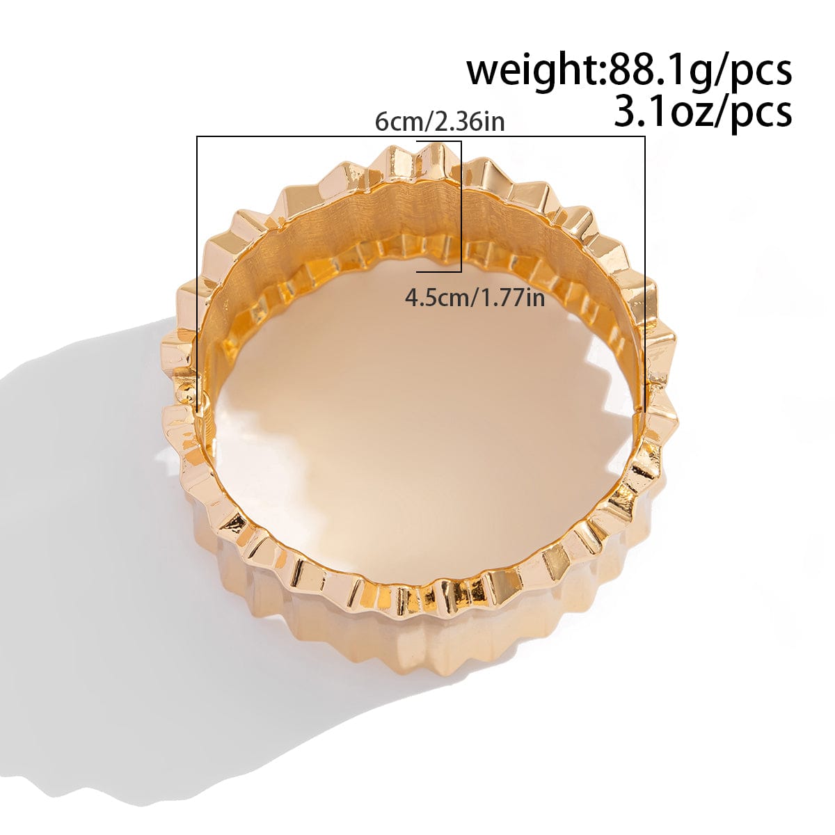 Stylish Gold Silver Tone Wave Wide Cuff Bangle Bracelet - ArtGalleryZen