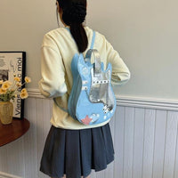 Thumbnail for Stylish Guitar Bass Shape PU Leather Backpack Bag - ArtGalleryZen