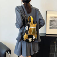 Thumbnail for Stylish Guitar Bass Shape PU Leather Backpack Bag - ArtGalleryZen