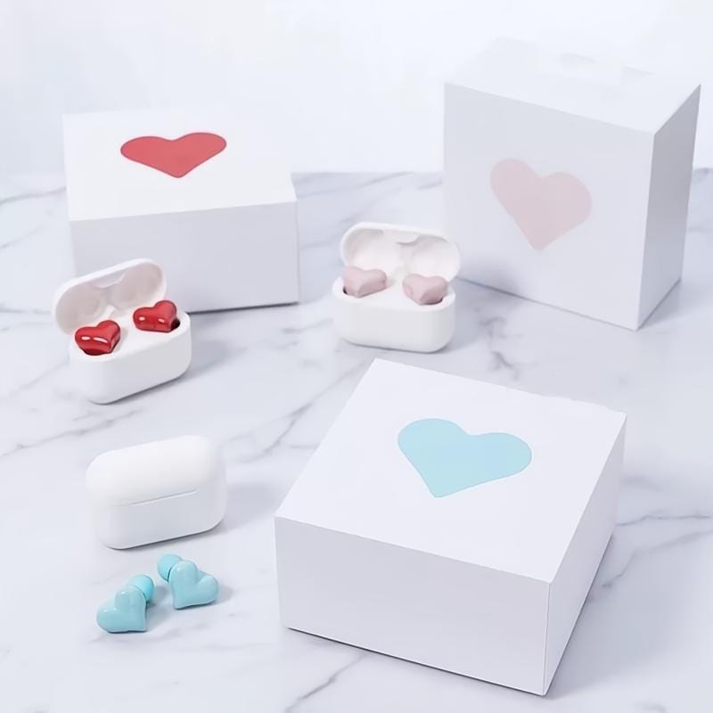 Stylish Heart Shaped Wireless Bluetooth Earphones - ArtGalleryZen
