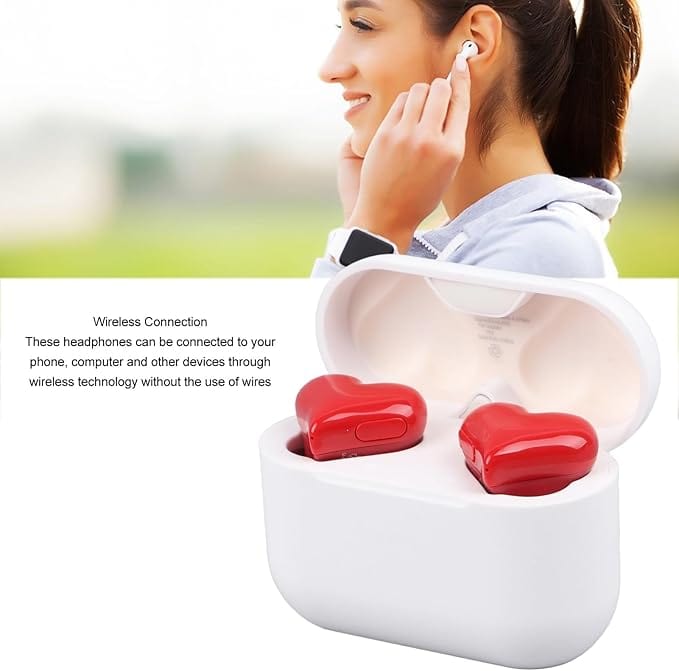 Stylish Heart Shaped Wireless Bluetooth Earphones