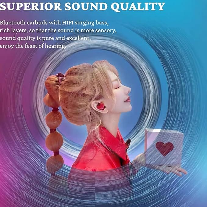 Stylish Heart Shaped Wireless Bluetooth Earphones