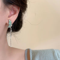 Thumbnail for Stylish Irregular Crystal Stone Inlaid Butterfly Tassel Chain Earrings - ArtGalleryZen
