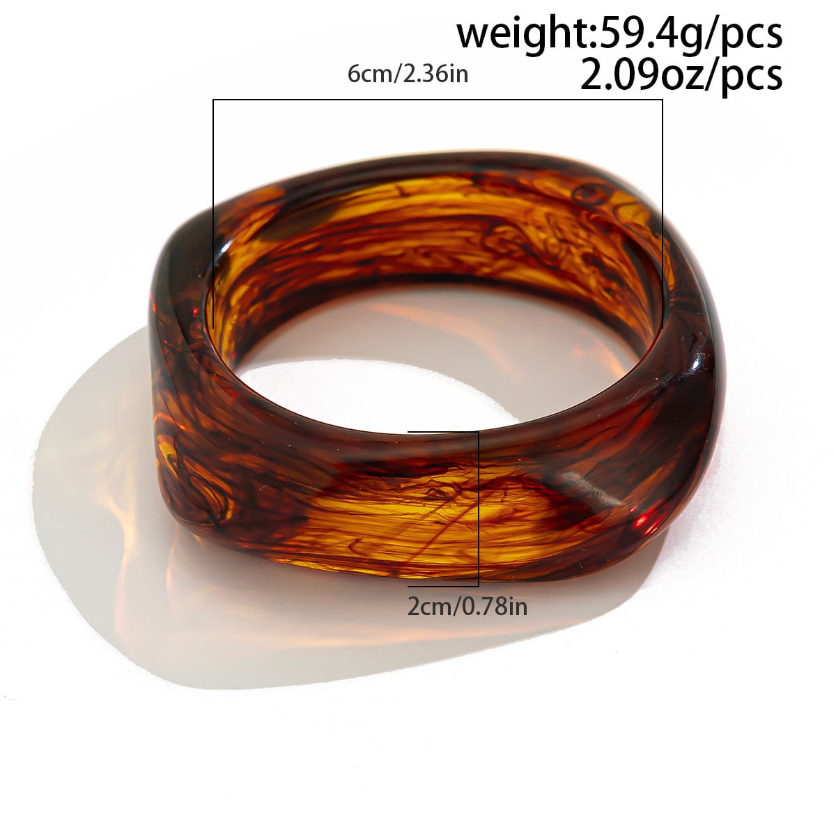 Stylish Irregular Gradient Resin Bangle Bracelet - ArtGalleryZen