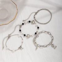 Thumbnail for Stylish Layered Bear Bowknot Charm Pearl Rope Chain Bracelet Set - ArtGalleryZen