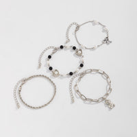 Thumbnail for Stylish Layered Bear Bowknot Charm Pearl Rope Chain Bracelet Set - ArtGalleryZen