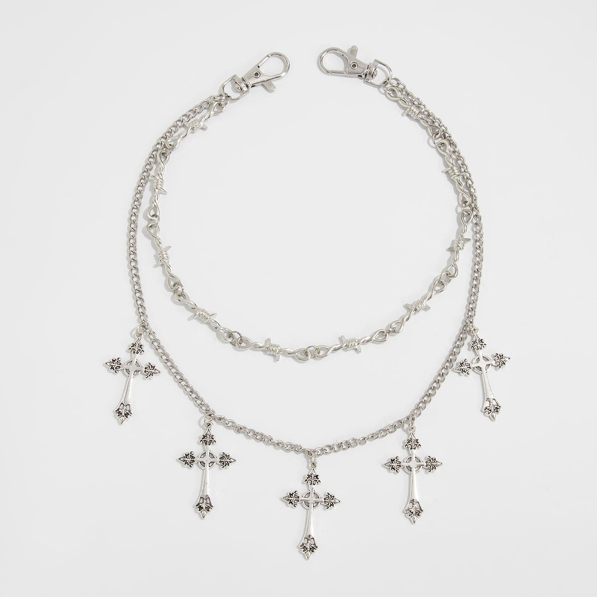 Stylish Layered Chunky Cross Tassel Trouser Chain - ArtGalleryZen