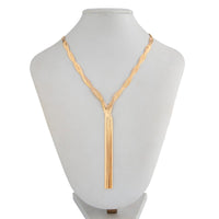 Thumbnail for Stylish Layered Cross Snake Chain Tassel Y Necklace - ArtGalleryZen