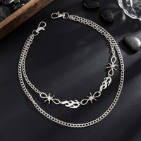 Thumbnail for Stylish Layered Flame Charm Curb Trouser Chain - ArtGalleryZen