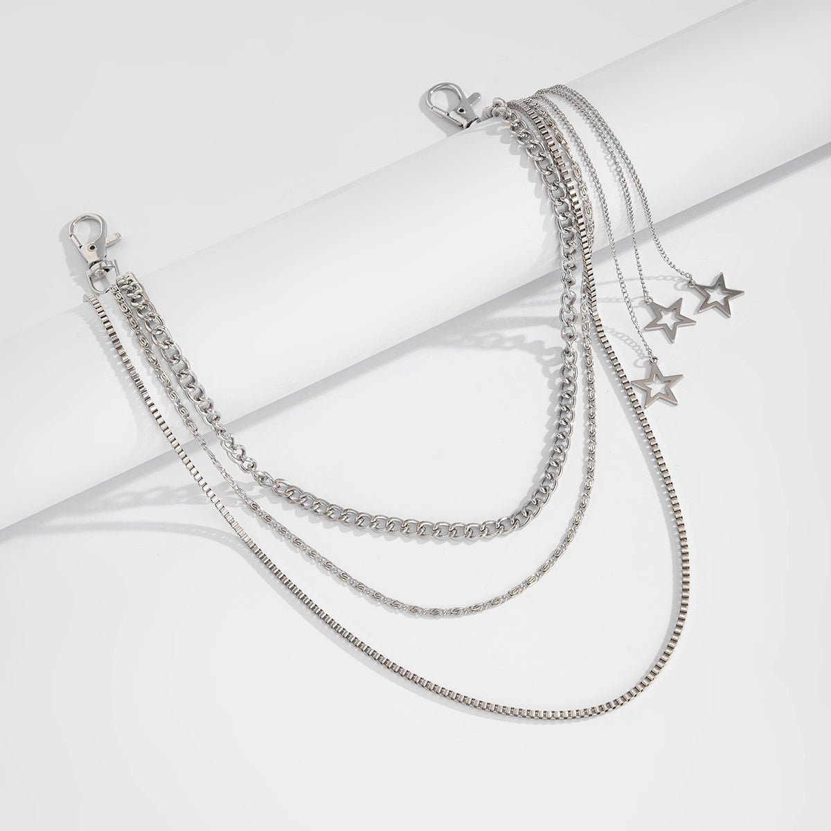 Stylish Layered Hollow Star Pendant Trouser Chain - ArtGalleryZen