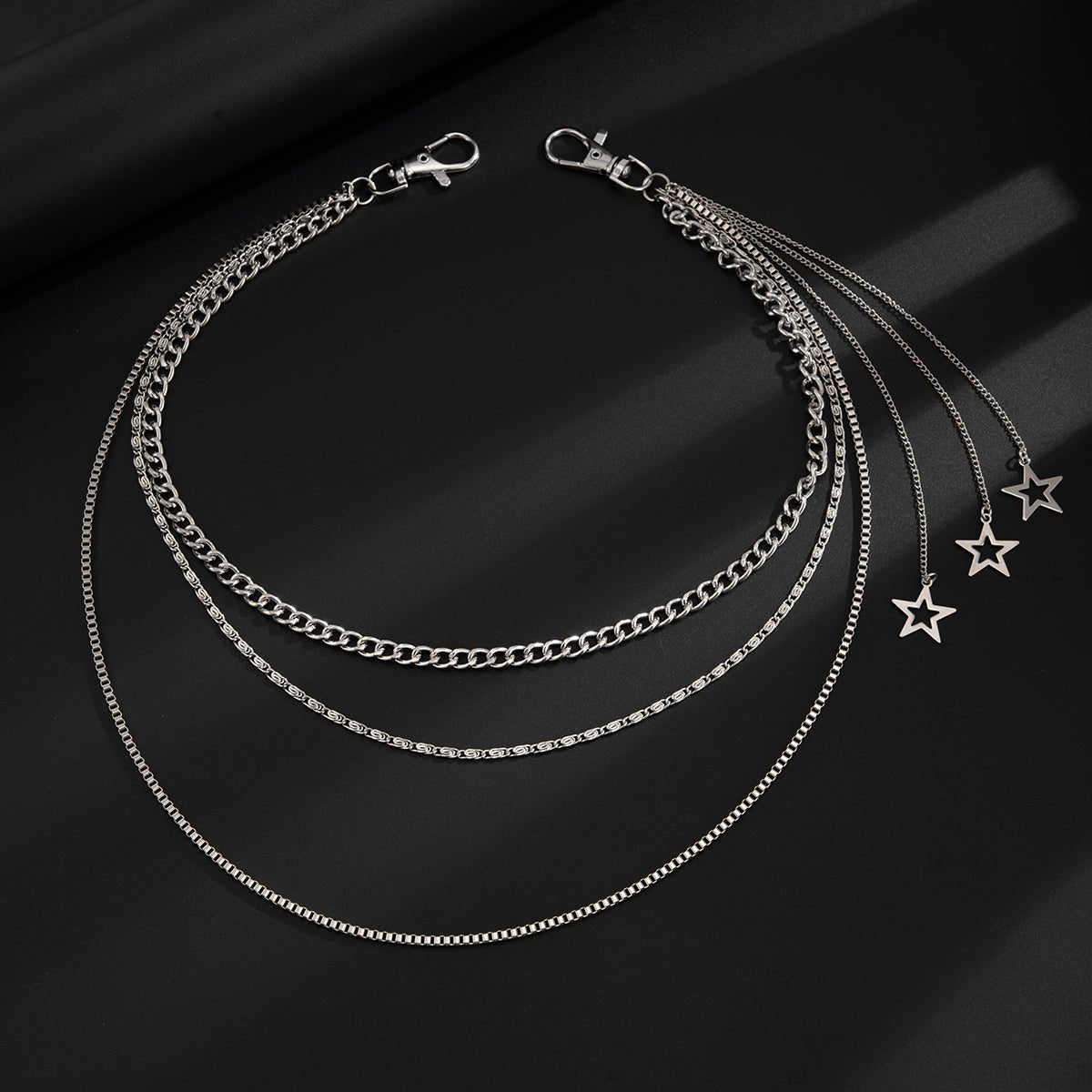 Stylish Layered Hollow Star Pendant Trouser Chain - ArtGalleryZen