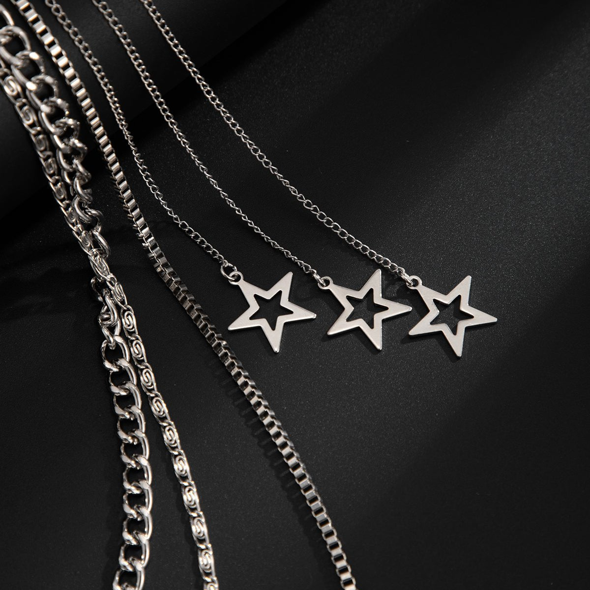 Stylish Layered Hollow Star Pendant Trouser Chain - ArtGalleryZen
