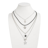 Thumbnail for Stylish Layered Rhinestone Inlaid Star Pendant Wax Cord Necklace Set - ArtGalleryZen