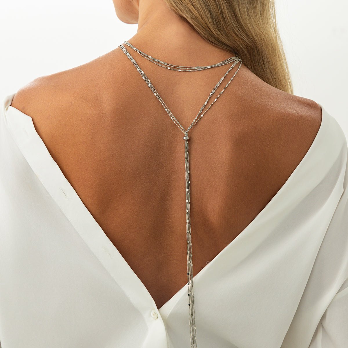 Stylish Layered Sequin Long Chain Tassel Y Necklace - ArtGalleryZen