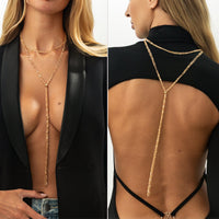 Thumbnail for Stylish Layered Sequin Long Chain Tassel Y Necklace - ArtGalleryZen