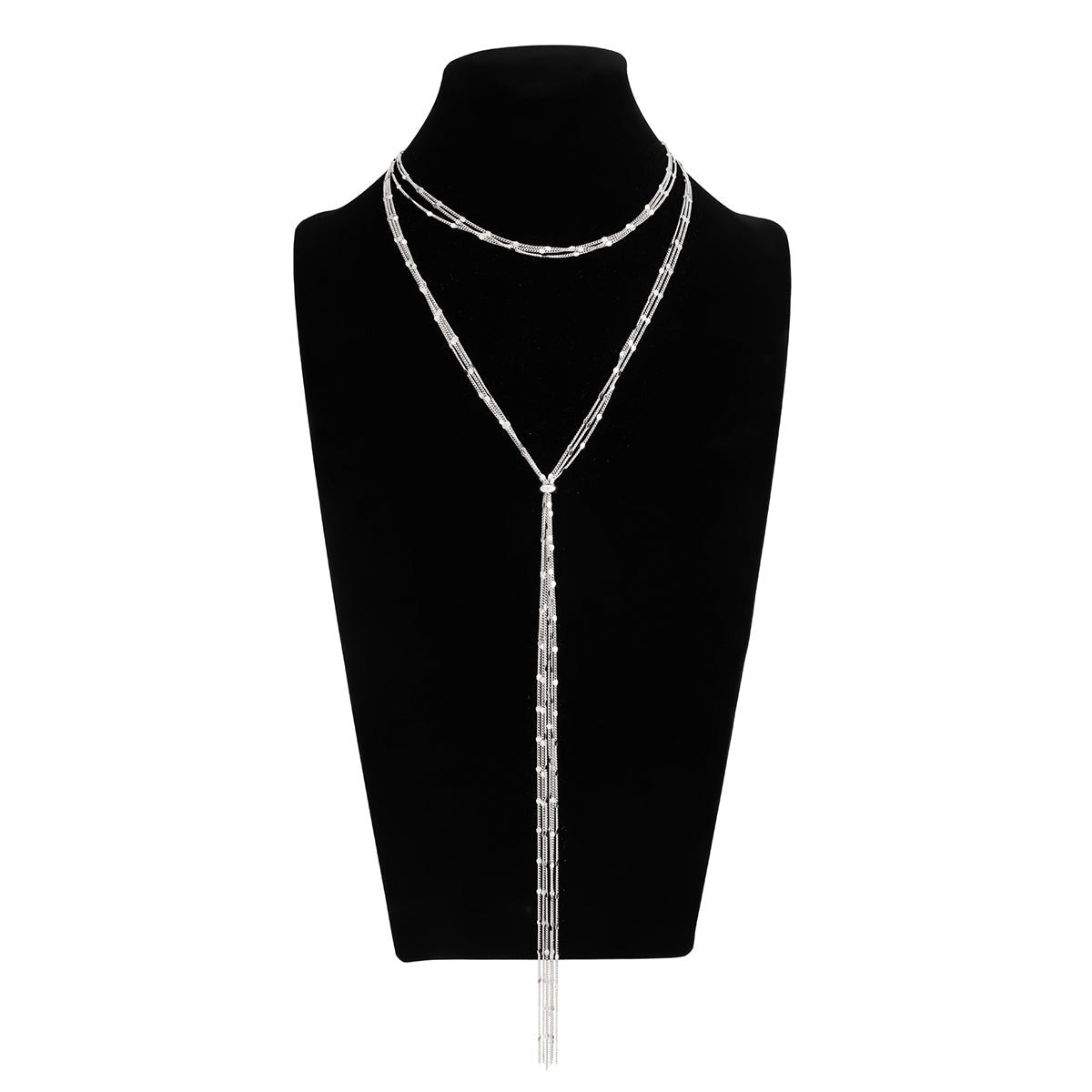 Stylish Layered Sequin Long Chain Tassel Y Necklace - ArtGalleryZen