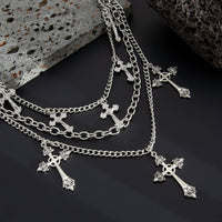 Thumbnail for Stylish Layering Floral Cross Pendant Trouser Chain - ArtGalleryZen