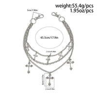 Thumbnail for Stylish Layering Floral Cross Pendant Trouser Chain - ArtGalleryZen