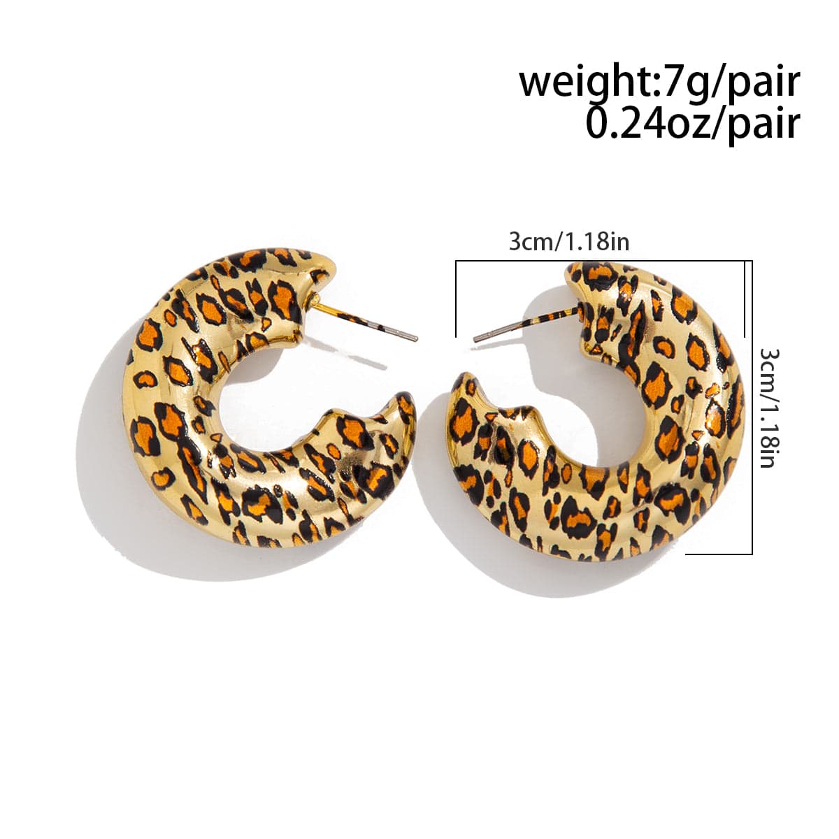 Stylish Leopard C Shaped Stud Earrings