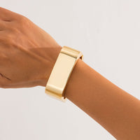 Thumbnail for Stylish Metallic Square Wide Cuff Bangle Bracelet