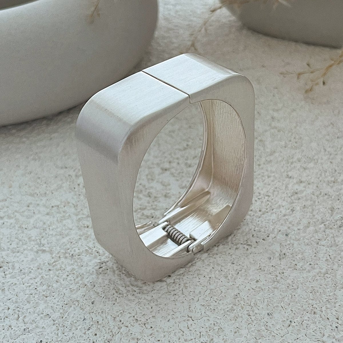 Stylish Metallic Square Wide Cuff Bangle Bracelet