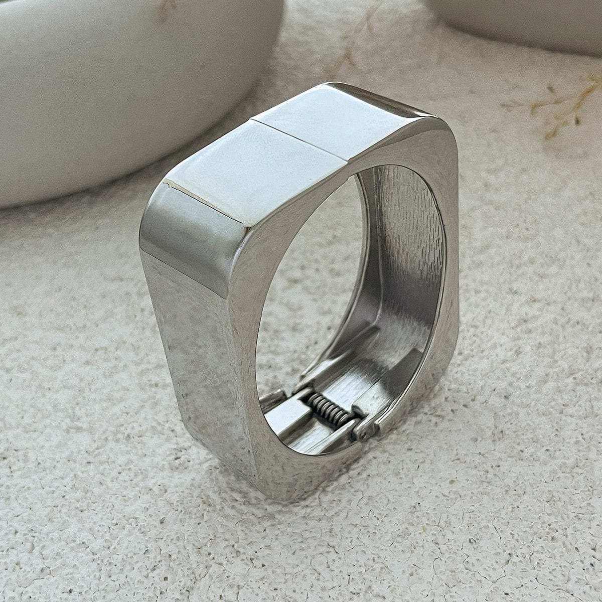 Stylish Metallic Square Wide Cuff Bangle Bracelet