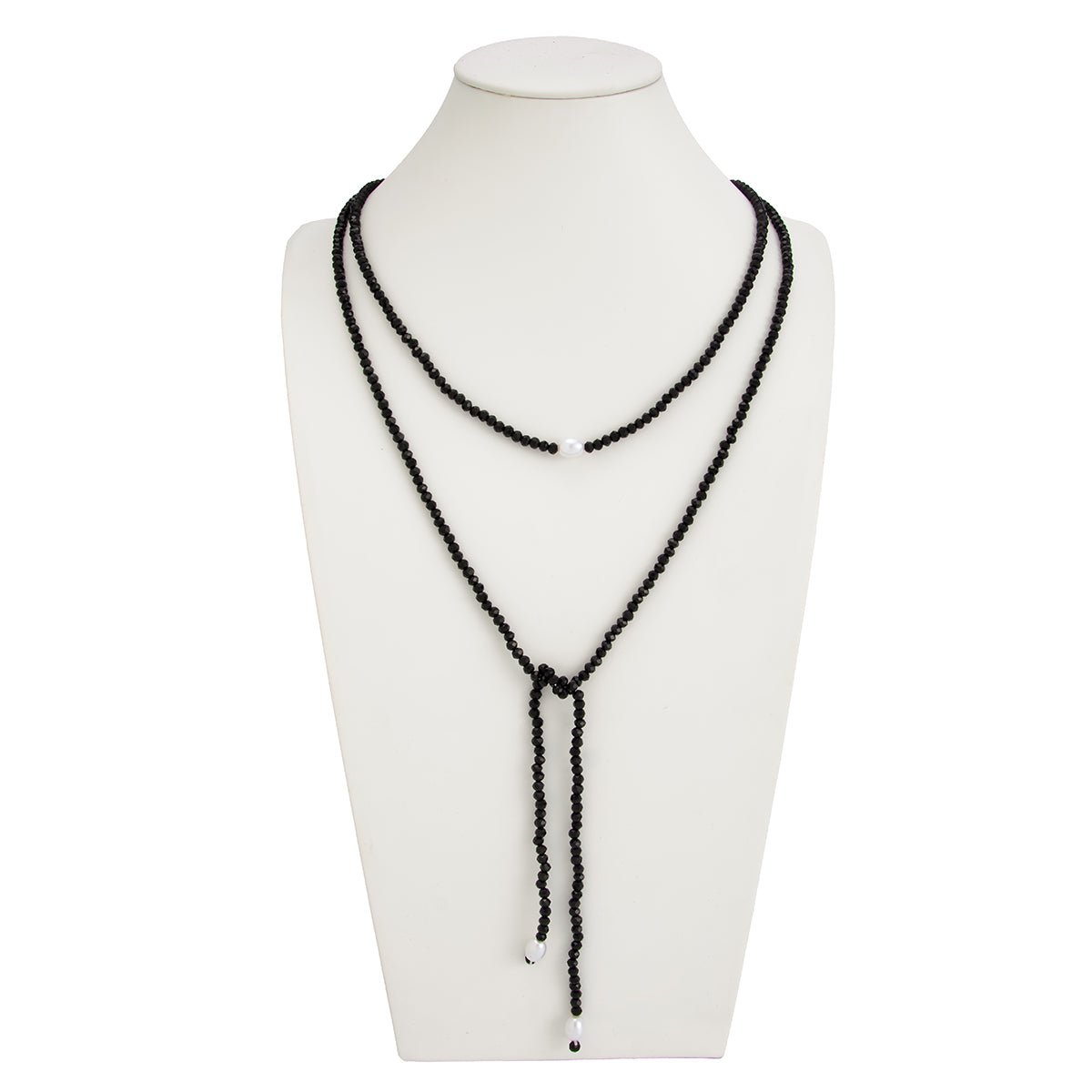 Stylish Pearl Crystal Beaded Long Chain Necklace - ArtGalleryZen