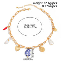 Thumbnail for Stylish Pearl Heart Ceramics Pendant Cable Chain Necklace - ArtGalleryZen