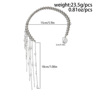 Thumbnail for Stylish Pearl Tassel Ball Chain Open Collar Choker Necklace - ArtGalleryZen