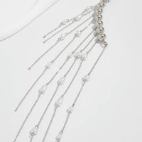 Thumbnail for Stylish Pearl Tassel Ball Chain Open Collar Choker Necklace - ArtGalleryZen
