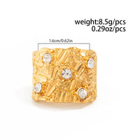 Thumbnail for Stylish Rhinestone Inlaid Chunky Textured Square Ring - ArtGalleryZen