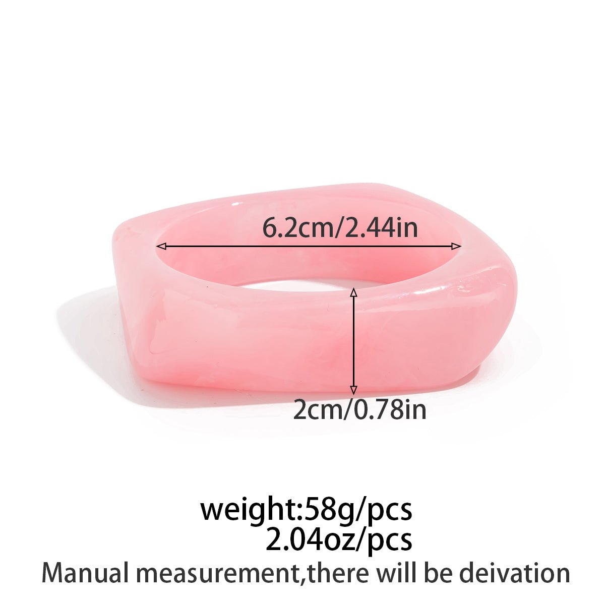 Stylish Square Resin Bangle Bracelet - ArtGalleryZen