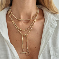 Thumbnail for Stylish Toggle Clasp Beaded Long Chain Necklace - ArtGalleryZen