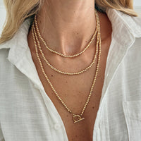 Thumbnail for Stylish Toggle Clasp Beaded Long Chain Necklace - ArtGalleryZen